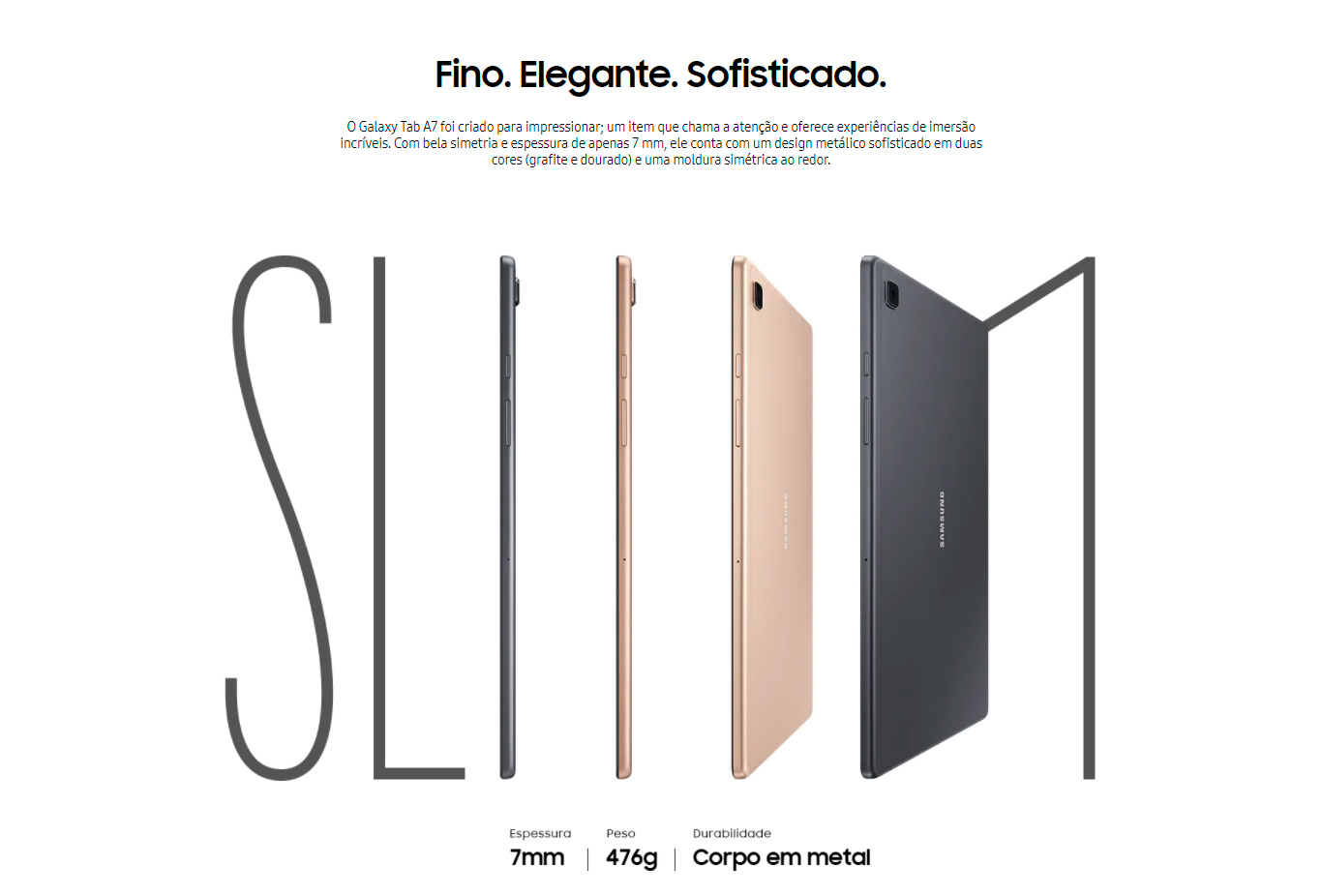 Tablet Samsung Galaxy A7 WiFi T500 64GB 3GB RAM Tela Grande 10.4